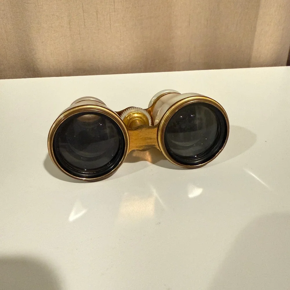 Antique‎ Lemaire Fabricant Paris Mother of Pearl Brass Opera Glasses Binoculars